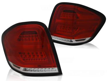 LED Lightbar Rückleuchten für Mercedes M-Klasse ML W164 Bj. 05-08 Rot/Chrom